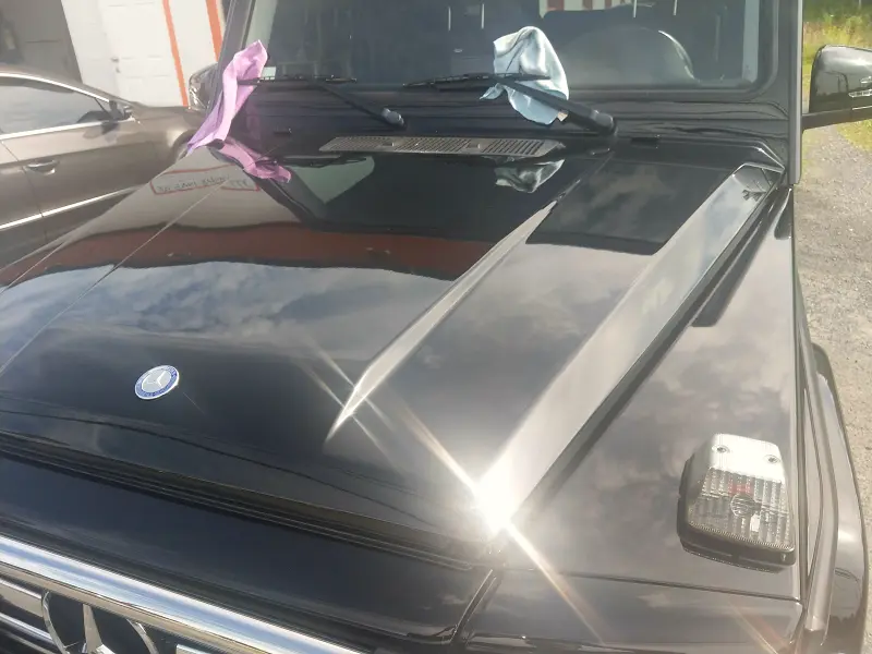 Black Mercedes G‑Wagon centered — ceramic coating showcase