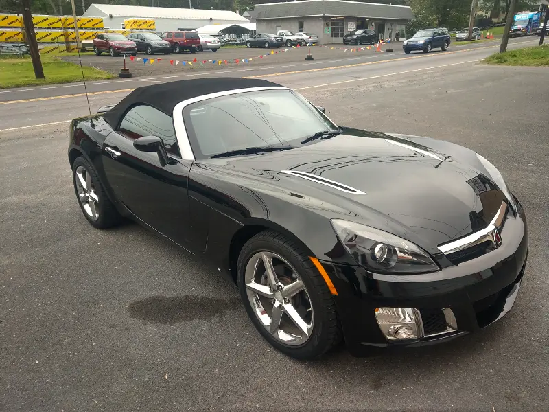 Black Pontiac Sky angled left — ceramic coating showcase