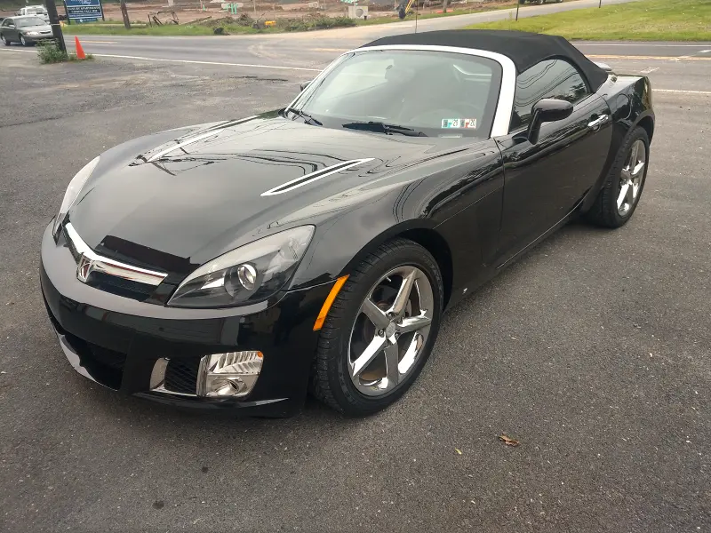 Black Pontiac Sky angled right — ceramic coating car results