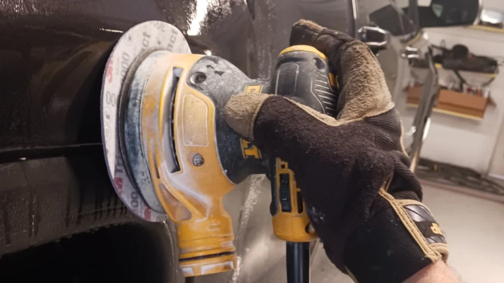 Wet sanding car paint and clear coat to remove orange peel and scratches